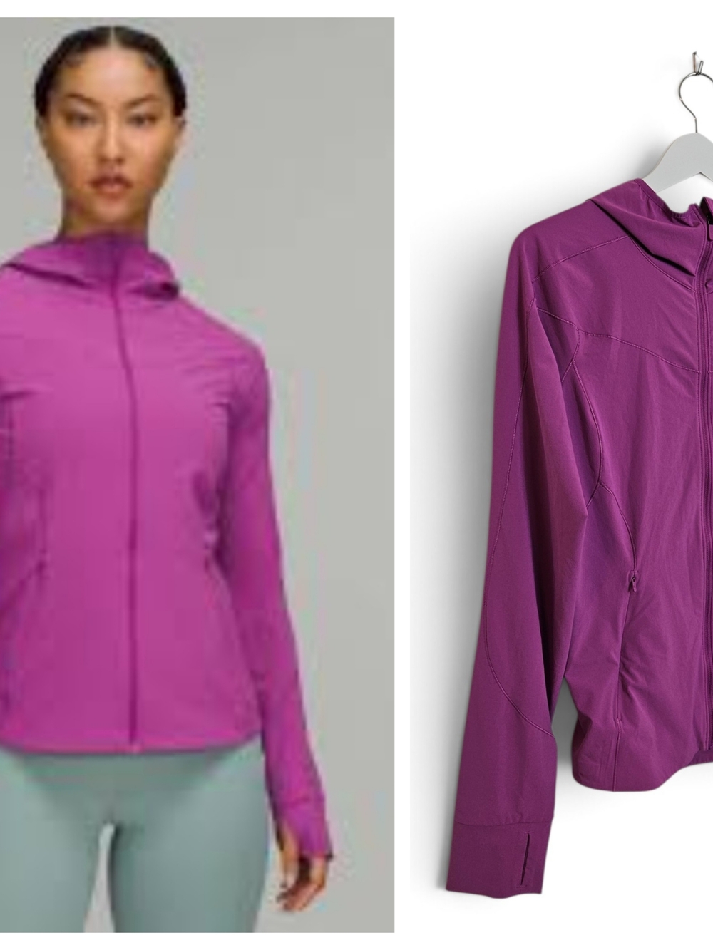 Lululemon Mist Over Windbreaker Size 6 Packable Running Jacket Vivid Plum Purple